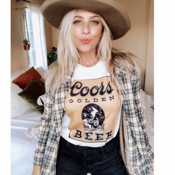 New Coors Golden Beer Vintage Graphic T-Shirt Tee - Picture 2 of 9